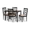 Baxton Studio Lanier Sand Upholstered Espresso Finished Wood 5-Piece Dining Set 153-9405-8026 - alternate 1